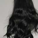 14 Inch Natural Black Wigs for Women - Shoulder Length Wave Wig with Pre-Cut Lace Hairline, Middle Part Natural Wavy Bob Synthetic Heat Resistant Fiber for Daily and Party