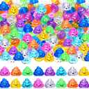 100 Pcs Unicorn Poop Toys Bulk Unicorn Party Favors Mini Glitter Expressions Fake Poop Toys Shimmering Rainbow Party Supplies for Prank Hide Seek Goodie Bags Vending Machine