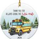 School Bus Driver Christmas Ornaments 2025 - Back to School, Thank You Appreciation Gifts for Xmas, End of Year - Bus Driver for Women, Men, School Staff Holiday Keepsake