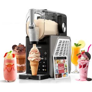 Slushie Machine, 85OZ Ice Cream Maker, LED | 6 Preset Programs | Auto-Clean | Larger Slushie Machine for Home, Perfect for Margaritas, Frappes, Milkshakes & Smoothies, No Ice Needed