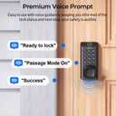 Smart Fingerprint Door Knob, Keypad Door Lock with Handle, Fingerprint Keyless Entry Door Lock, Voice Guidance for Easy Operation, Superior Durability, Matte Black
