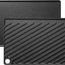EWFEN Reversible Grill/Griddle, 16.7x9.5'' Pre-Seasoned Cast Iron Griddle Pan, Double Burner Cookware, Rectangular Non-Stick Stovetop Griddle with Handles, Flat Top Plate for Oven, Grill & Campfire