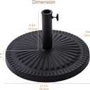 C-Hopetree 40 lb Heavy Duty Round Base Stand for Patio Outdoor Market Table Umbrella, Black