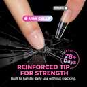 UNA GELLA Short Almond Nail Tips, 510Pcs 15 Sizes Pre-Etched Soft Gel Nail Tips Almond Shape, Half Matte Full Cover Clear Pre-shaped Fake Acrylic Nails Extensions for DIY & Salon Manicure Soak Off