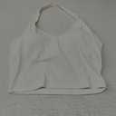 Women Sleeveless Camisoles Solid Ribbed Crop Vest Halter Neck Sexy Casual Bra Tank Top XL