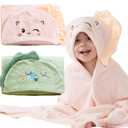 Yaiseiko 2 Pack Hooded Baby TowelsBaby Bath Towel Soft and Absorbent Toddler Towels with Hood Age 0-12 Years for Babies,Toddler,InfantKids - Newborn Essential-27.5 X 55 Inch(Unicorn & Dinosaur)