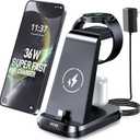 VCVS 36W USB C Super Fast Charging Station for Samsung Phones Watches Earbuds, 3 in 1 Charger for Samsung Galaxy Watch Ultra/7/6/5/4/3, Galaxy S24/S23/S22/21/20,Note20/10,Z Fold/Flip 5/4,USB-C Buds