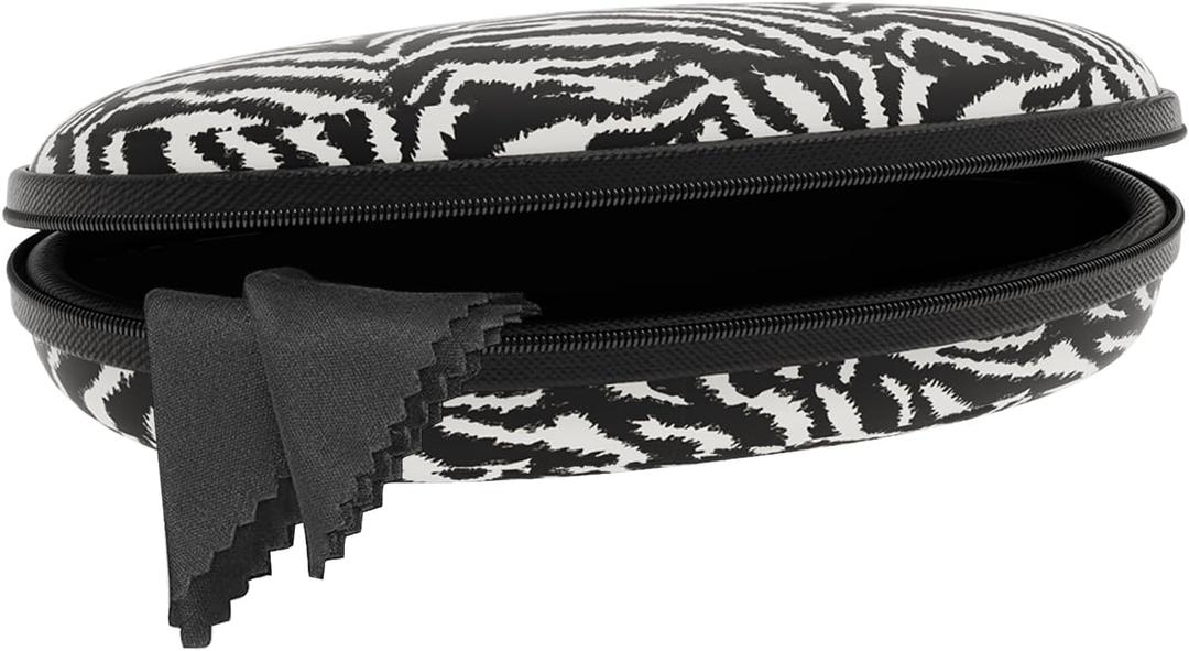 XANAD EyeGlass Case Hard Shell for Sunglasses/Blue Light Glass/Safety Glasses/Reading Glass/Night Driving Glasses(Zebra Pattern) (Zebra Animal Print)