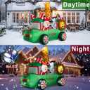 YOUBET 8FT Christmas Van Inflatables - Christmas Inflatables Outdoor Decoration with Animals Santa Claus Blow Up Built-in 8 Led Lights for Xmas Yard Lawn Outdoor Decorations
