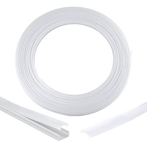 Woanger 100ft/30m Continuous White Seamless Plastic Cover for 17mm U Shape Aluminum LED Channel System - Replacement Diffuser Strip and Channel Cover Fit Adhesive Wall Strip