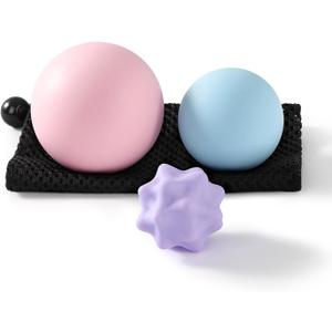 Silicone Lacrosse Balls for Yoga and Myofascial Release - Deep Tissue Massage,Trigger Point Therapy and Foot Plantar Fasciitis,Muscle Knots,Relieving Muscle Pain,Muscle Soreness Balls