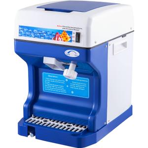 VEVOR 110V Electric Shaved Ice Machine 500W Snow Cone Maker Tabletop w/Adjustable Ice Texture, Ice Shaving Machine 265LBs/hr for Home and Commerical Use (Blue)