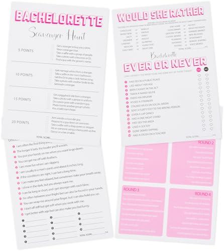 Leislite Bridal Shower Games Bachelorette Scavenger Hunt Wedding Shower Bach Hilarious Party Activities Pink 50 Guests