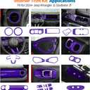 JeCar 20pcs Purple Interior Accessories Trim Kit for 2024 2025 2026+ Jeep Wrangler JL JLU & Gladiator JT - Center Console Gear Shift Cup Holder Panel, Dashboard Decoration Upgrade