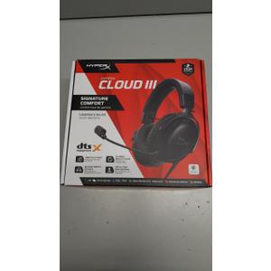 HyperX Cloud III  Wired Gaming Headset, PC, PS5, Xbox Series X|S, Angled 53mm Drivers, DTS Spatial Audio, Memory Foam, Durable Frame, Ultra-Clear 10mm Mic, USB-C, USB-A, 3.5mm  Black