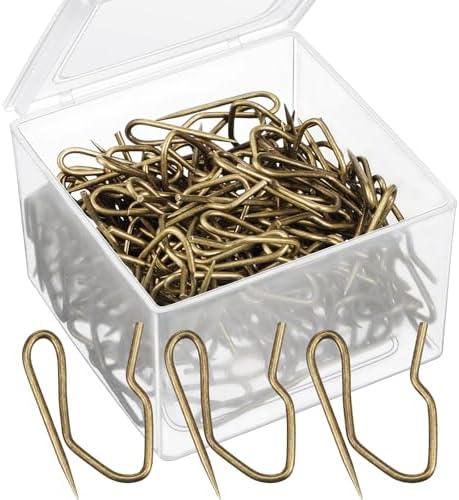 Outus 58 Pack Metal Curtain Hooks Pin On Drapery Hooks 1.2 x 1 Inch for Window,Door,Shower Curtain(Oil-Rubbed Bronze)