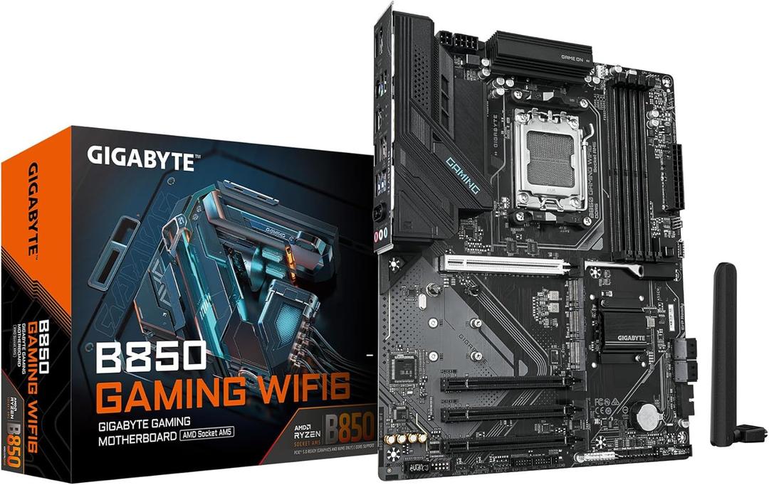 GIGABYTE B850 Gaming WIFI6 AMD AM5 LGA 1718 Motherboard, ATX, DDR5, 3X M.2, PCIe 5.0, USB-C, WIFI6E, 1GbE LAN, EZ-Latch 
