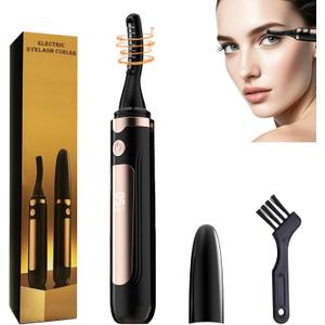 2026 Heated Eyelash Curler-USB Rechargeable Electric Eyelash Curler- Eyelash Curlers Heated 4 Temperature Modes Fast Heat Up Within 3s - 24 Hours Long Lasting- with Led Display for Women Girls (Black)