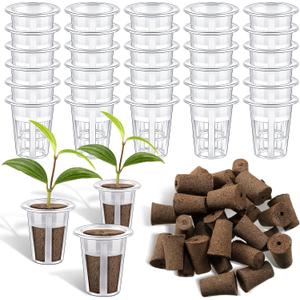 Jutom 60 Pieces Hydroponic Seed Grow Sponges Pod Kit for Indoor and Outdoor Use