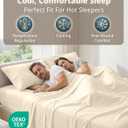 LANE LINEN Cal King Bed Sheets - 600 Thread Count Sateen Weave - Extra Thick & Comfy Cotton Sheets for Hotel Quality Softness - Securely Fits Mattress Upto 15'' Deep - Oeko Tex Certified - Ivory