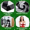 Geelin 2 Pcs Christmas Door Mat Outdoor Merry Christmas Front Door Mats Buffalo Checkered Rug (30'' x 18'' and 43'' x 27.5'') for Home Entrance Indoor Outdoor Decorative Coir Rugs (Green)