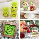 Christmas Face Decal Stickers for Crafts Small Vinyl Faces Eyes Pitcher Rub on Transfers UV Decals for Ornaments Glass Drinking Cups Wood Bowl Decorations Balls Party Supplies (hand30)