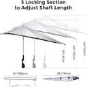 G4Free UPF 50+ Height Adjustable Chair Umbrella with Universal Clamp for Beach Chair, Golf Cart, Wheelchair, Stroller, Bleacher, Patio (Black)
