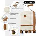 Joyway Carry On Luggage 20 Inch Expandable Suitcase with Spinner Wheel, 3 Piece Hard Shell Luggage Set with TSA Lock(White)