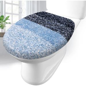 Arotive Soft Microfiber Bathroom Toilet Lid Cover, Machine Washable Seat Covers, 17.5 x 15, Stays in Place Rubber Backing, Fits Most Round, Elongated and Oblong Lids, Accessories Decor, Blue