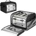 Toaster Cover 4 Slice with Aluminum Foil Lining and Base Compatible with Cuisinart/BELLA/Black and Decker,Cover Only,Black