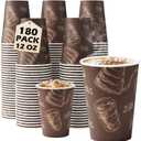 Coffee Cups 12 oz Paper Cups 180 Pack, Thickened Paper Coffee Cups Disposable 12 oz Coffe Cup, Hot/Cold Beverage Drinking Cup for Office, Home, Party