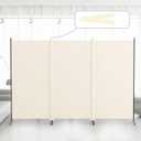 Kokorona 3 Panel Room Divider, 6FT Tall Folding Privacy Screen Wall Dividers, Portable Privacy Screen Freestanding Room Divider for Room Separation, Included - Cover Strips, Beige, 102''W x 71''H