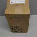 Yarra-Decor Bedside Table Lamp with USB Port - Touch Control for Bedroom 3 Way Dimmable Nightstand Lamp with Flaxen Fabric Shade for Living Room, Dorm, Home Office, Wood-Grain (LED Bulb Included)