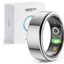  Herz P1 Smart Ring for Women & Men (Size 6) 24/7 Health Metrics Fitness Ring, Tracks 20+ Biometrics, 6 Day Battery Life, Waterproof Stainless Steel, Free APP for iOS Android, No Subscription, Silver