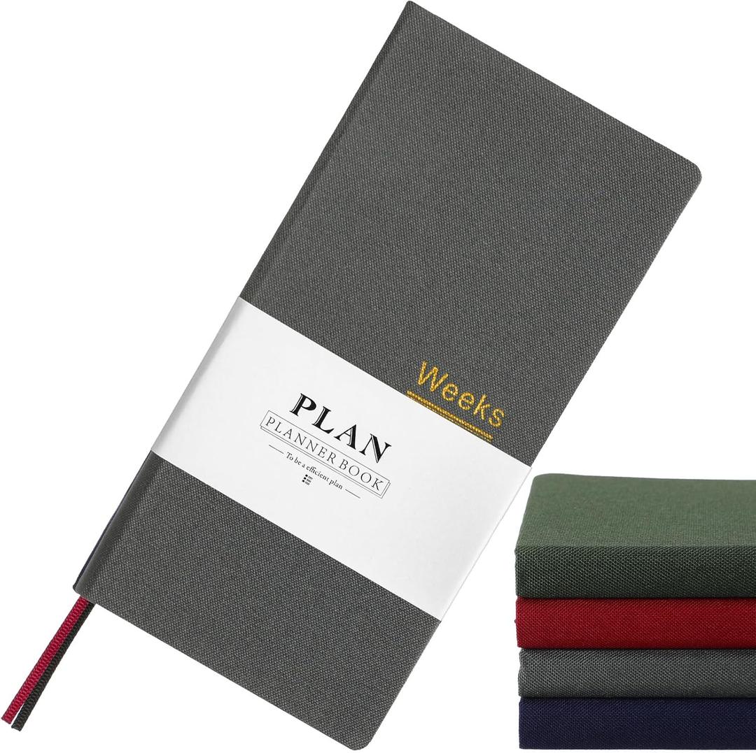 1 Pcs Weeks Planner Gift for Christmas, A6 / 3.9x7.4 inch Portable Planner Undated Pocket Size Calendar Year Month Week Mini Slim Notebook Journal Schedule for Traveler Office (Olive Green)