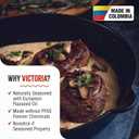 Victoria 12-Inch Cast Iron Skillet, Pre-Seasoned Cast-Iron Frying Pan with Long Handle, Made in Colombia