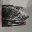 PREMPO Afro Wig V Part Kinky Curly Wigs for Black Women, 180% Density Wear and Go Glueless Wig with Unique Bouncy Curls in the End, Synthetic No Leave out Clip in (#1B Black Wig, 24 Inch)