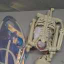 RGJ 36" Skeleton Halloween Decorations with Light up Fairy Wing, 3 FT Halloween Poseable Skeleton Life Size, Hanging Skeleton Decoration for Outdoor/ Indoor/ Porch/ Yard