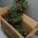 Set of 2 Pathway Christmas Tree Urn Filler, Lighted Artificial Mini Xmas Trees with Lights, Outdoor Christmas Decorations for Porch, Driveway, Yard (9 Pine Cones)