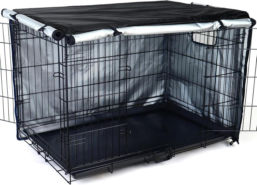 kefit Dog Crate Cover 24 inch, Kennel Cover for Wire Dog Cage, Black