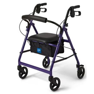 Medline Superlight Aluminum Rollator, Black - Ultra-Lightweight, Foldable & Durable Mobility Walker purple