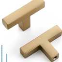HOME EDIT 30 Pack Solid Single Hole Slim Square Bar Cabinet Pulls - Champagne Bronze Drawer knobs for Kitchen, Bathroom & Dresser Cabinets Hardware