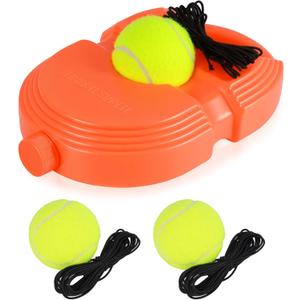 ALLOMN Solo Tennis Trainer Rebound with 3 String Balls, Solo Practice Rebound Ball for Adults, Portable Tennis Training Equipment for Beginners Sport Exercise, Tennis Rebounder Kit.