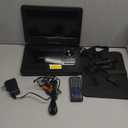 DBPOWER 12" Portable DVD Player with 5-Hour Rechargeable Battery, 10" Swivel Display Screen and SD/USB Port, with 1.8m Car Charger, Power Adaptor and Car Headrest Mount, Region Free (Black)