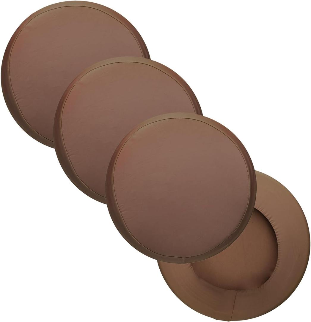 uxcell Round Bar Stool Covers, 4 Pack Round Seat Cover Dia.11-14", High Stretchy Circle Stool Cover for Chairs Stool Slipcovers, Brown