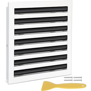 14x14 Modern AC Vent Cover, Decorative White Air Vent (Duct Opening Cutout), All Aluminium Standard Linear Slot Diffuser, Low Noise - Register Grille for Ceiling, Walls & Floors