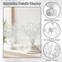 6 Pack Metallic Foil Spray Centerpiece, Glittery Party Star Table Decoration Burst Centerpieces for Birthday Wedding New Year Party Celebration Decoration (White, Little Star)