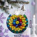 Stained Glass Ornament, Christmas Ornaments, Christmas Decorations for Tree, Holiday Ornament, Gifts for Her, Holiday Party Gifts, Gift Ideas & Xmas Gift - Rainbow Mandala