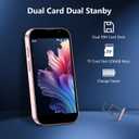 Mini Phone 3.0" HD Touch Screen Mini Smartphone World's Smallest Unlocked Android Compact Mobile Phone for Kids & Students Cell Phone wih GPS Dual SIM Face ID 2GB+16GB Black