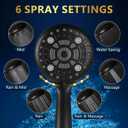 6 Spray Modes High Pressure Handheld Shower Base Upgraded 5 Inches Shower Head with Handheld Spray Matte Black Handheld Shower Head 60 Inches Stainless Steel Hose-Shower Door Bootom Seal Strip